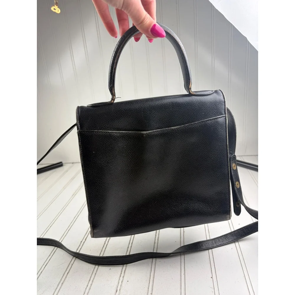Coach Vintage Y2K Black Pebbled Leather Restored Court Crossbody Bag Purse $520